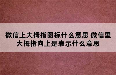 微信上大拇指图标什么意思 微信里大拇指向上是表示什么意思